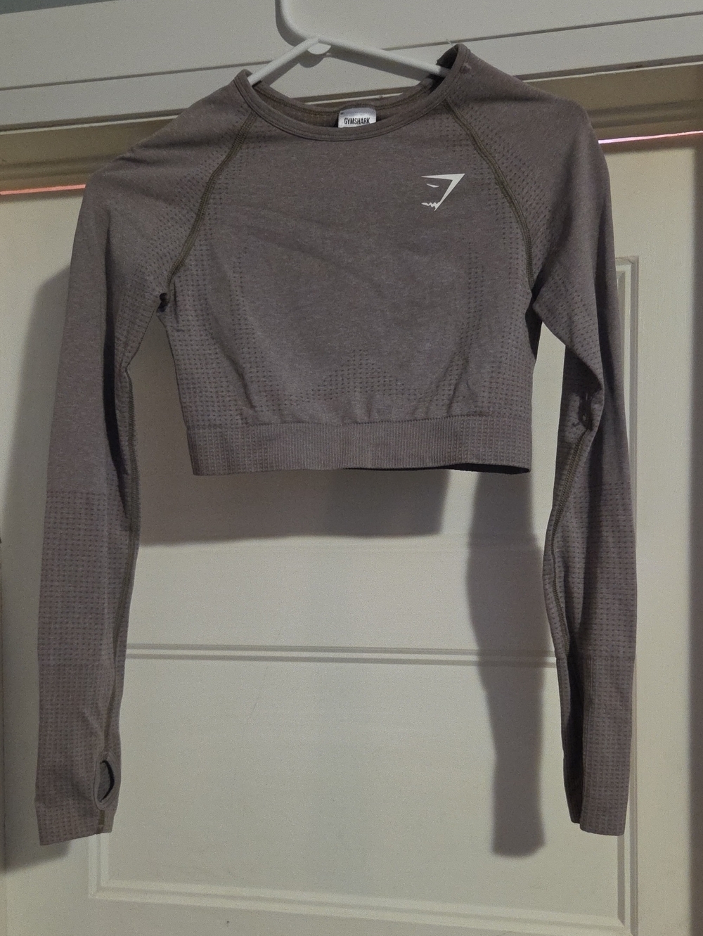 Gymshark Taupe Long Sleeve Seamless Crop Top